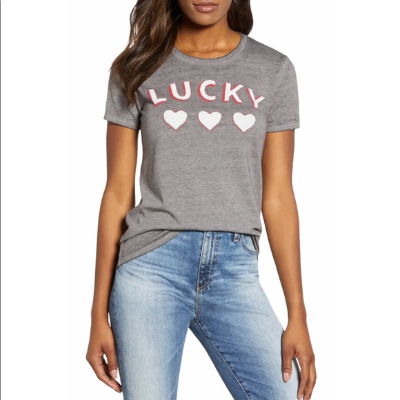 Lucky Brand Tops - LUCKY BRAND T-Shirt Three Hearts Tee Grey